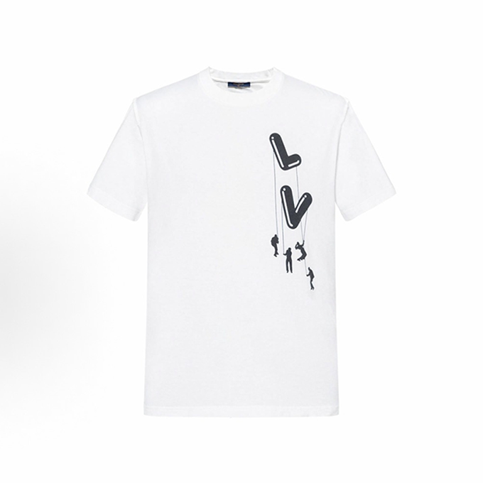 lv louis vuitton parachute figure print short sleeve t-shirt